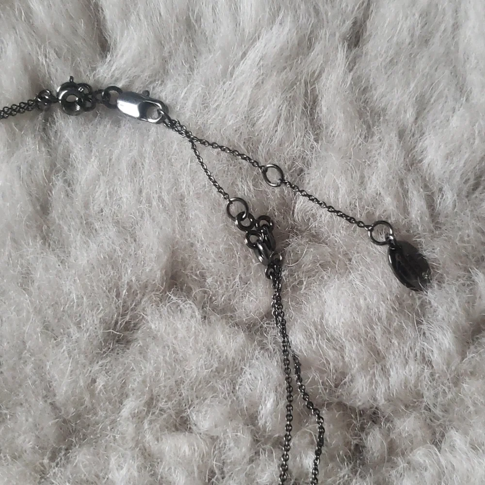 Juicy Couture Double Layer Hematite Star and Heart Crystal Pave Necklace - Picture 9 of 11